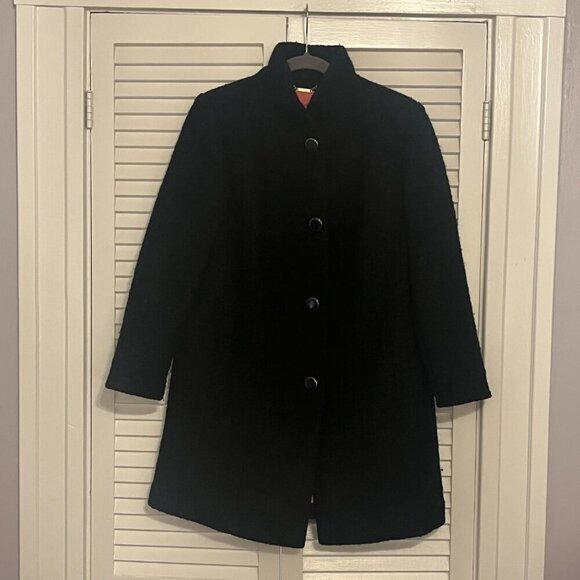 Kate Spade High Neck Wool Blend Coat black small - Picture 2 of 15